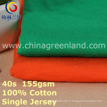 Tissu de jersey de coton spandex unique pour chemisier t-shirt (GLLML399)